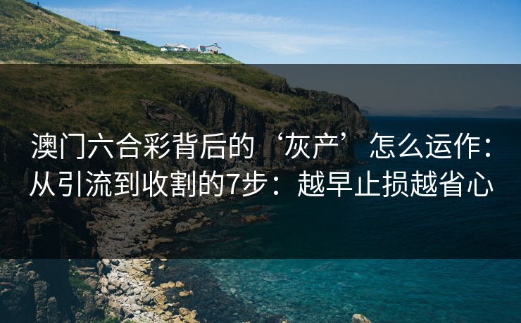 澳门六合彩背后的‘灰产’怎么运作：从引流到收割的7步：越早止损越省心